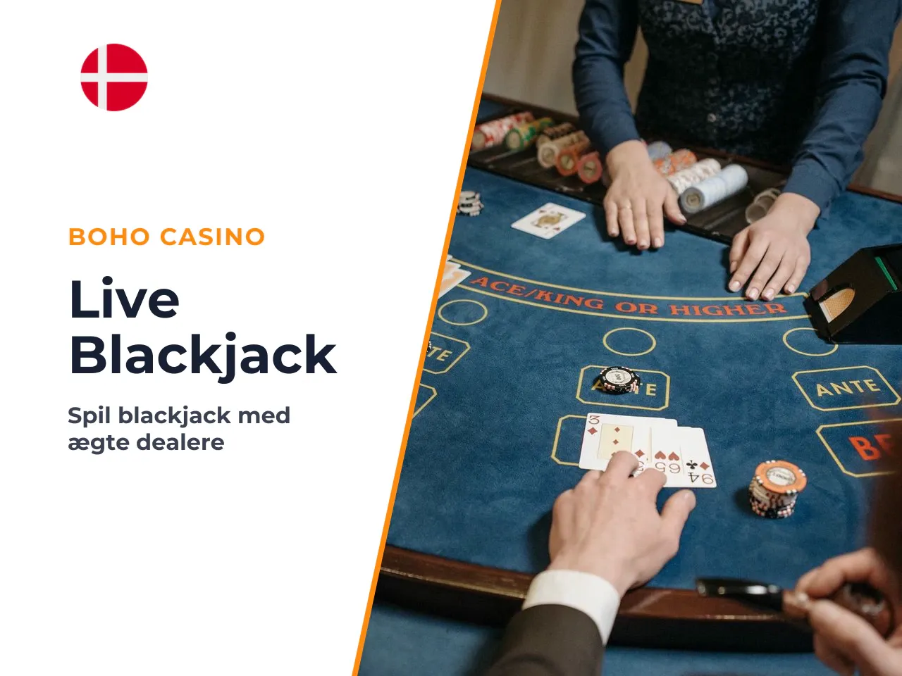 Live casino blackjack og spil med